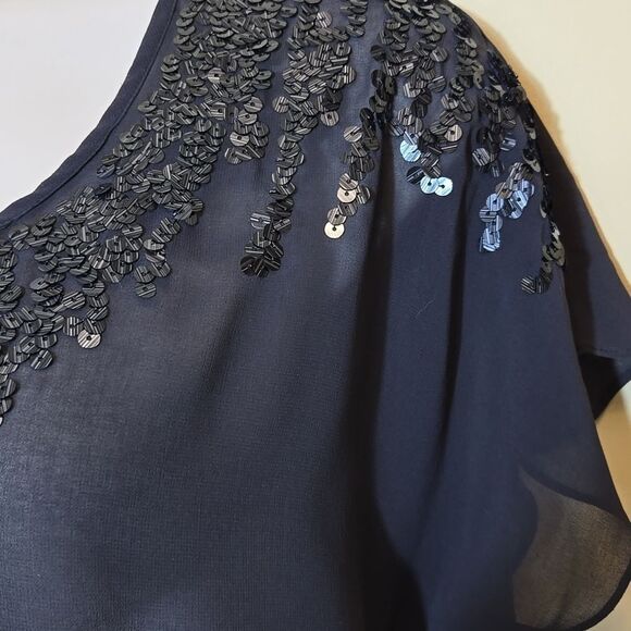 Express Y2K Sheer Sequin Top New Year's Party - Picture 5 of 14